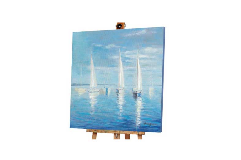 Tranh biển xanh thuyền trắng 100×100